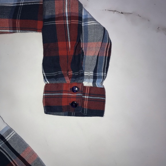 Noisy May Flannel Plaid Button Down Shirt Blue, Red and White Size Small - Picture 3 of 5